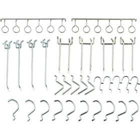Global Industrial 606968 30 Piece Assorted Pegboard Hook Set Zinc Plated