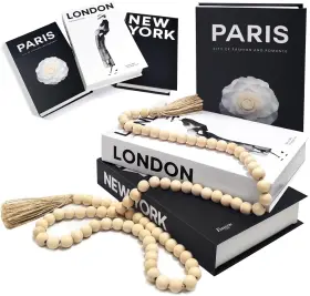 Zss01 Gocelufe Decorative Books For Home Decor Set Of 3 Stylish Fake Black And White