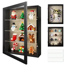 102529734 Golden State Art 29734 Gsa 11x14 Shadow Box Display Cases With Removable Clear Shelves Glass Door Memor