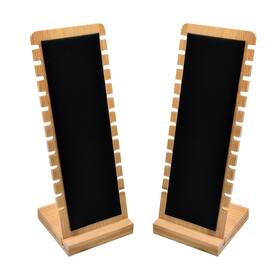 Golden Strawberry 754552182683 2 Pack Bamboo Panel Jewelry Necklace Tabletop Display Boards Stand Black