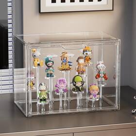 Gudemay 797999485931 Display Case For Figures With Adjustable Stands Clear Shelf Stackab
