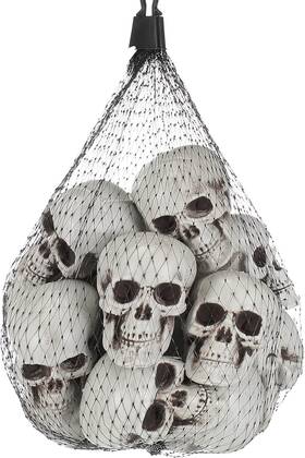 Hanaiette Liuone-1 10 Mini Halloween Skull Heads - Decor For Party Silver Or Light Gray