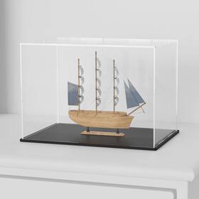 Hemylu Ab1688 Acrylic Box With Matt Black Base Simple Self-assembly Clear Display