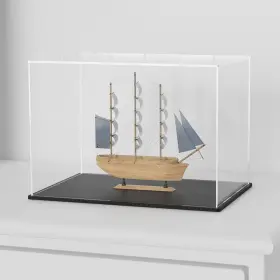 Ab1688 Hemylu Acrylic Box With Matt Black Base Simple Self-assembly Clear Display