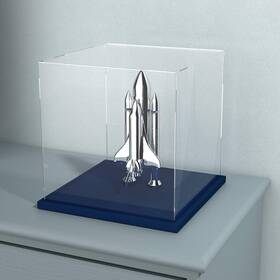 Hemylu Dc0008 Acrylic Box With Navy Blue Velvet Base Simple Self-assembly Clear Di