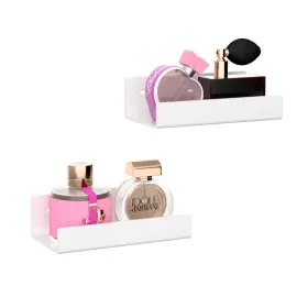 Hexsonhoma 726852941154 7 Inches White Acrylic Wall Display Shelves 2 Pack U Shape Org