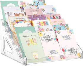 Hlimior 313055668676 7 Tier Acrylic Greeting Card Display Stand Portable Rack Storage Sticker