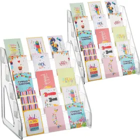 Hzcp-kpj001 Hlimior 2 Pack 5-tier Acrylic Card Display Stand Taller Clear Shelf Desktop