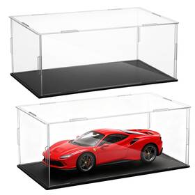 Hlimior Hzcp-yklzsh001 2 Pcs Acrylic Model Car Display Case 1 18 Scale Clear Boxes With Pla