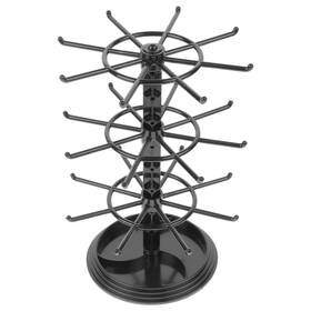 Holibanna Ae1117843bg3wjnk 3-tier Rotating Jewelry Display Stand Plastic Rack With Hooks