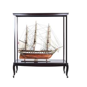 Homeroots 364363 23 Dark Brown Glass Standard Display Stand