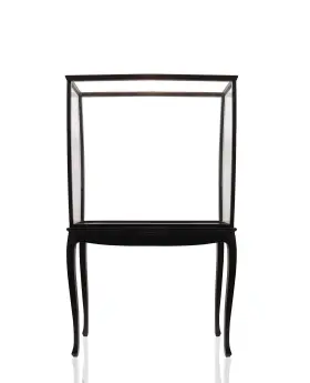 364379 Homeroots 14 Black And Clear Glass Standard Display Stand