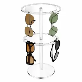 Homimor 799128389264 2 Tier Acrylic Sunglasses Holder Stand With 360 Rotating Eyeglasses Display Homimor 799128389264 2 Tier Acrylic Sunglasses Holder Stand With 360 Rotating Eyeglasses Display