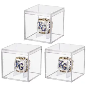 J-jzzsh-3 Hooqict 3 Pack Championship Ring Display Case Clear Acrylic Mini Footbal J-jzzsh-3 Hooqict 3 Pack Championship Ring Display Case Clear Acrylic Mini Footbal