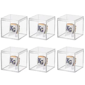 J-jzzsh-6 Hooqict 6 Pack Championship Ring Display Case Clear Acrylic Mini Basebal J-jzzsh-6 Hooqict 6 Pack Championship Ring Display Case Clear Acrylic Mini Basebal