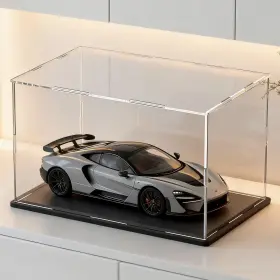 C118db-n Hopeme 1/18 Model Car Acrylic Display Case Premium Rectangle Clear Box With