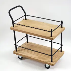 214838 Horizon Group Usa 2 Tier Retail Counter Tiktok Display Cart Home Decor Brown New