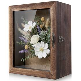 Hpjapril 。 Shadow Box Frame 11x13 Display Case 4.7 Inch Deep Rustic Burnt Wood Memory