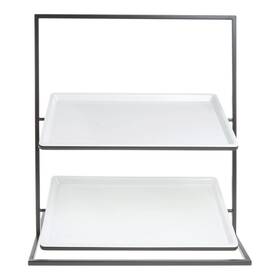Hubert 23546 14620 Bakery Display Stand 2-tier Black - 23 1/10l X 13 4/5w 25 1/5 Inch H