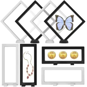 H163kh34if14ybr Ikitee 8 Pcs Floating Display Cases 3d Frames With Stands Challenge Coin