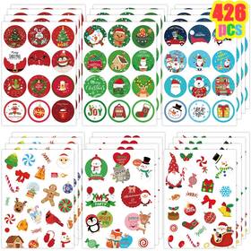 Imishm 747832681525 426pcs Christmas Stickers 6 Unique Designs Removable Sticker