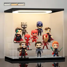 Ins014 Instnovny Clear Acrylic Display Case With Light 4 Tier Storage Box Assembly Dus