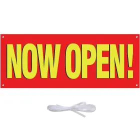 Iponfees 759041462192 Extra Large Now Open Banner 3.1 X 8.04 Feet Yellow And Red Durable Iponfees 759041462192 Extra Large Now Open Banner 3.1 X 8.04 Feet Yellow And Red Durable