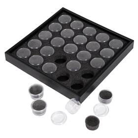 Jasperkino Jasperkino-64352435 25 Gem Display Case Diamond Gemstone Storage Box Small Round Plastic Conta Inch