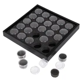 Jasperkino-64352435 Jasperkino 25 Gem Display Case Diamond Gemstone Storage Box Small Round Plastic Conta Inch