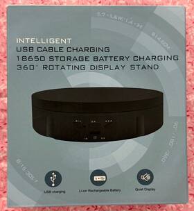 Jayegt 675234607464 5.7 Inch 360 Rotating Display Stand 22 Lb Load Usb/18650 Power White