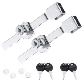 Jiangshen 791290197241 2 Pcs Glass Cabinet Lock Display Case Wine Security Showcase Lo