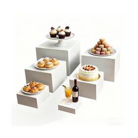 Jiaohenanze 704593665188 6pcs Buffet Risers Acrylic Display Dessert Table S