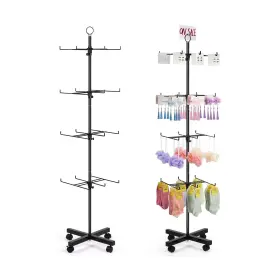 Display1124 Jitnetiy Retail Display Spinning Stand 4 Tier Rack Movable Jewelry Key