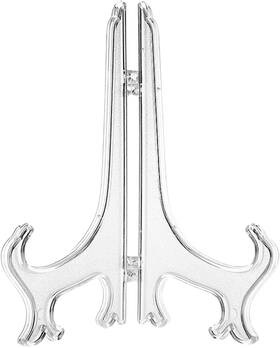 Junfamilee 742317947042 5pcs Transparent Plastic Display Stand Black Easel Plate Pho