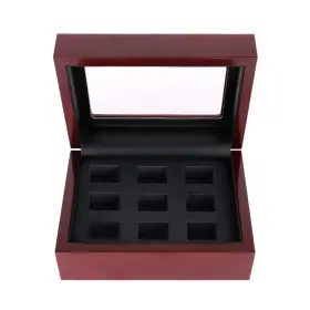 Junninggor 725732077495 Championship Big Heavy Ring Display Wooden Box 9 Holes Junninggor 725732077495 Championship Big Heavy Ring Display Wooden Box 9 Holes