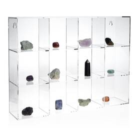 Juvale 194425196858 Hanging Clear Acrylic Display Case With Shelves 12 Compartments 16 X 3 Inch