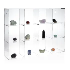 Juvale 194425196858 Hanging Clear Acrylic Display Case With Shelves 12 Compartments 16 X 3 Inch