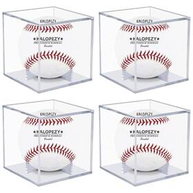 Kalopezy 771077015128 4 Pack Baseball Display Case Uv Protected Acrylic Boxes For Clear Di