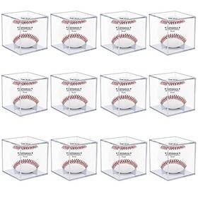 Kalopezy 771077015531 12 Pack Uv Protected Acrylic Boxes For Display Clear Case Baseball Cu