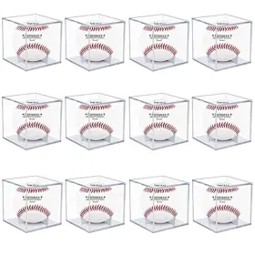Kalopezy 771077015531 12 Pack Uv Protected Acrylic Boxes For Display Clear Case Baseball Cu