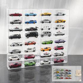 Kastun Co1188 Display Case For 32 Hot Wheels Matchbox Cars Wall Mount Transpar