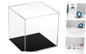 Cube-5x5x5in Kcgani Kcusfh2401 Clear Acrylic Simple Self-assembly Display Box With Black Base Cube-5x5x5in Kcgani Kcusfh2401 Clear Acrylic Simple Self-assembly Display Box With Black Base