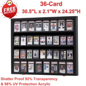 Kcrasan 795890851145 36 Graded Sports Card Display Case For Basketball Football Hockey Uv Protection