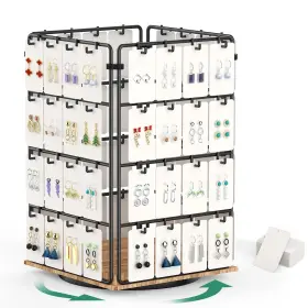 Keimixjia 768484054741 360 Rotating Earring Display Stands For Vendors Jewelry Rack Sell