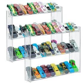 Kislane Klyc25030z 2 Pack Clear 3-tier Display Case For 1 64 Toy Cars Holds 30 Diecast Ve