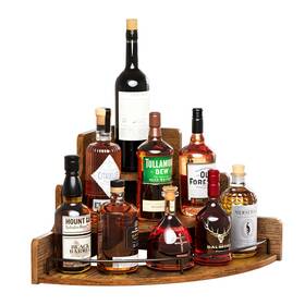 Klm Gl-23 Liquor Bottle Display Corner Shelf Coffee Syrup Rack Organizer 3 Step C