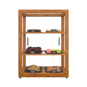 Km-bdw-25l Koolmore 21 Inch Upright Light Wood Countertop Dry Bakery Display Case Bread