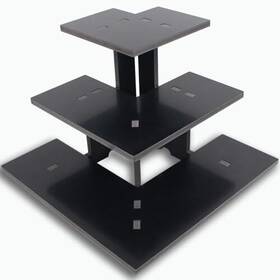 Koskwkreo 722549920020 3 Tiers Black Retail Display Stand Portable Corner-black Pitch