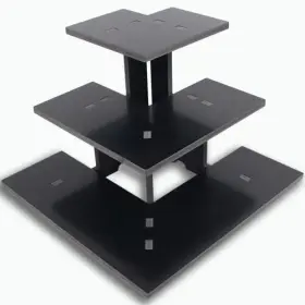 Koskwkreo 722549920020 3 Tiers Black Retail Display Stand Portable Corner-black Pitch