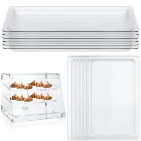 Ks-kritkin-0511 Kritkin 6 Pack Clear Acrylic Bakery Display Case Tray 20-1/4 X 13-7/16 Inch Counterto